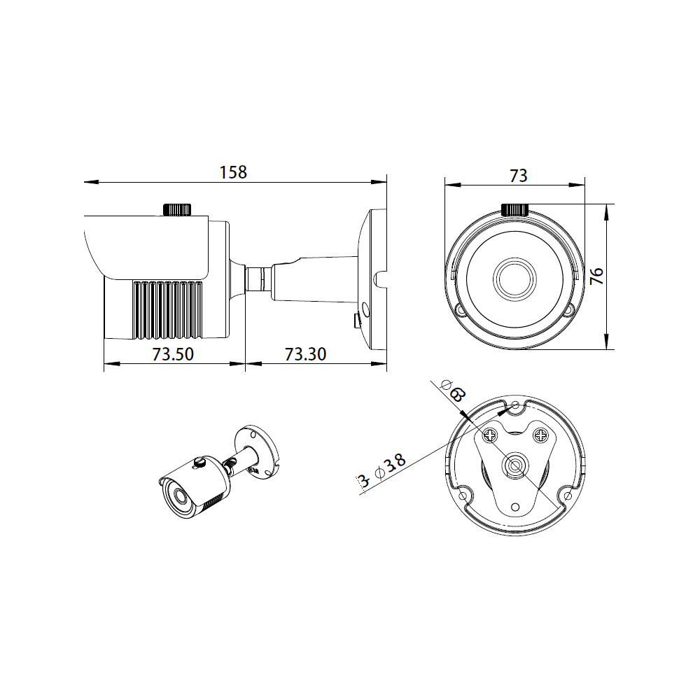 Уличная цилиндрическая IP-видеокамера 1,3 Мп 2,8 мм LBH30S130