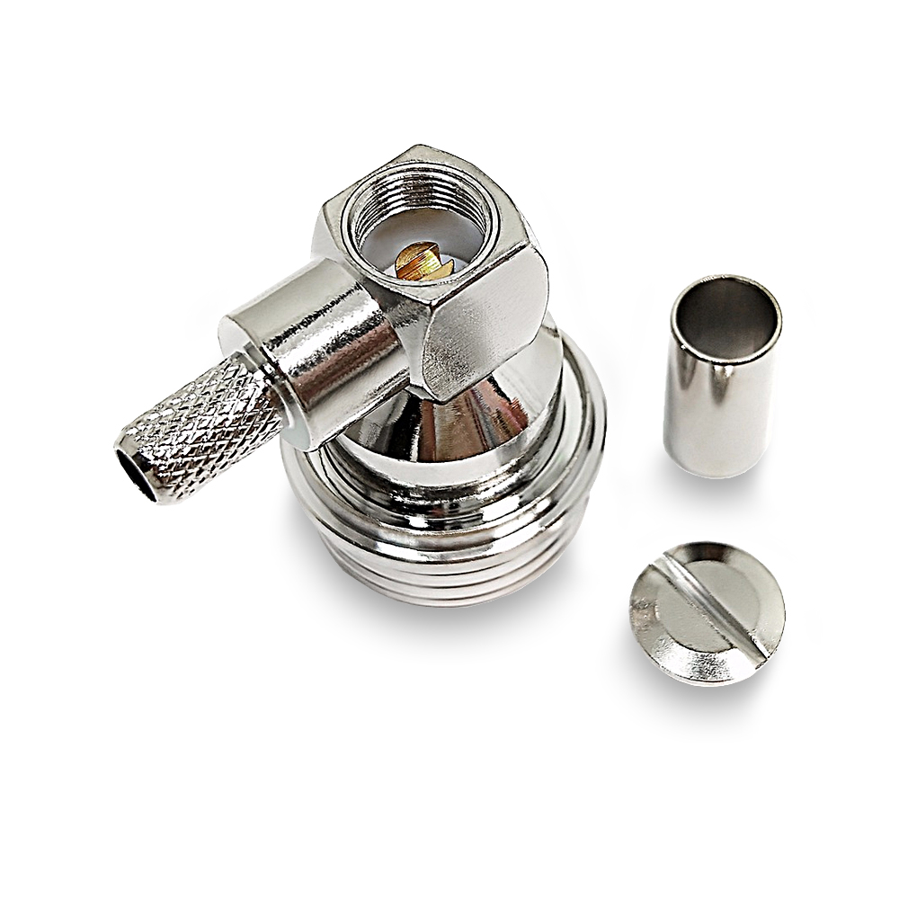 Разъем QN(male) на кабель LMR-195, угловой, водонепроницаемый