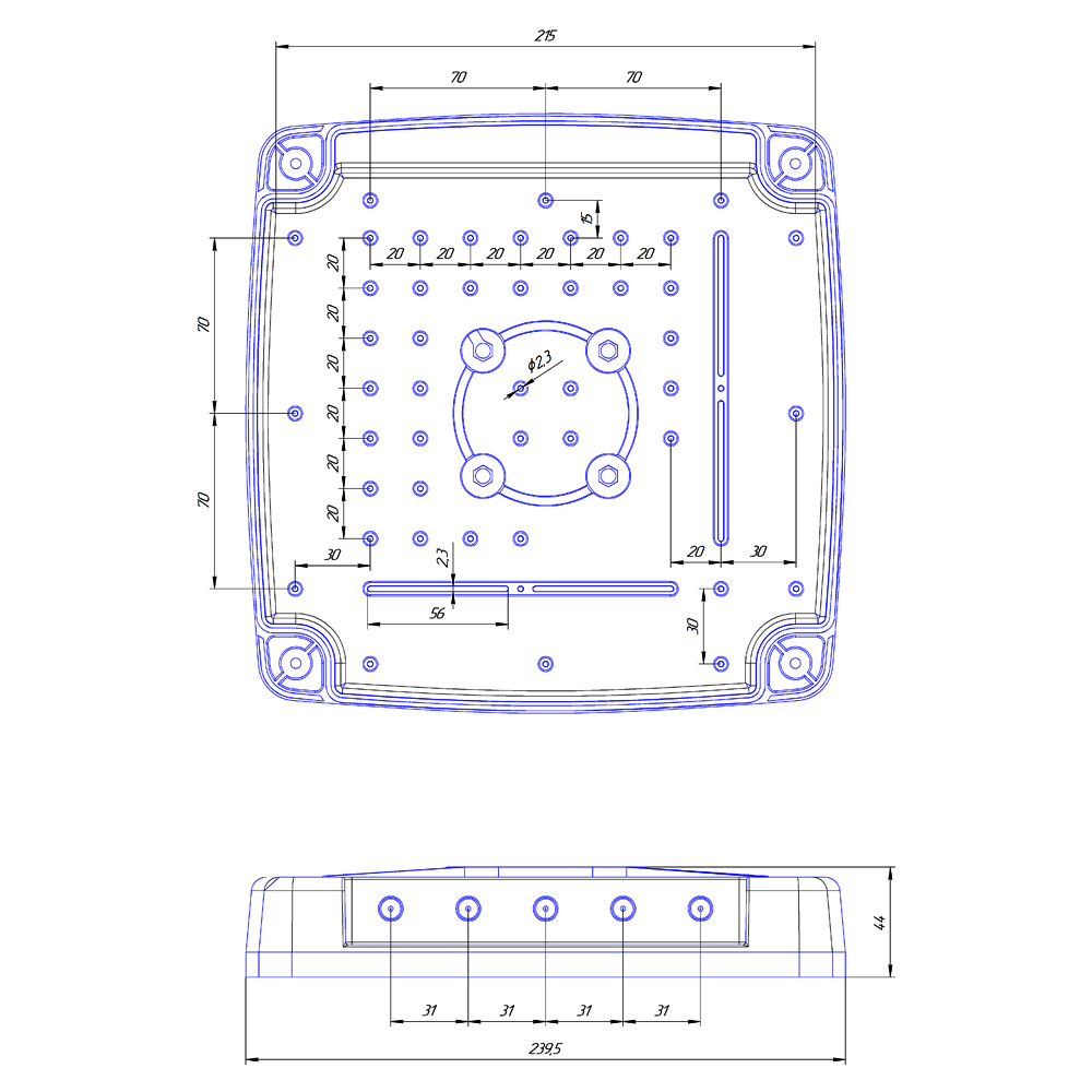 3G/4G MIMO антенна KAA15-1700/2700 U-BOX RJ45 (с гермовводом RJ-45)