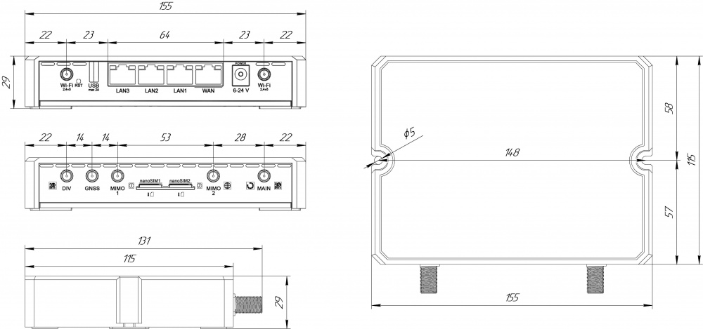 Kroks Rt-Cse m12-G гигабитный роутер со встроенным модемом LTE cat.12, WiFi 2,4+5 ГГц