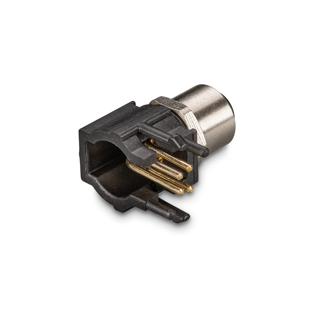 Разъём питания M8, 4 контакта (female), угловой