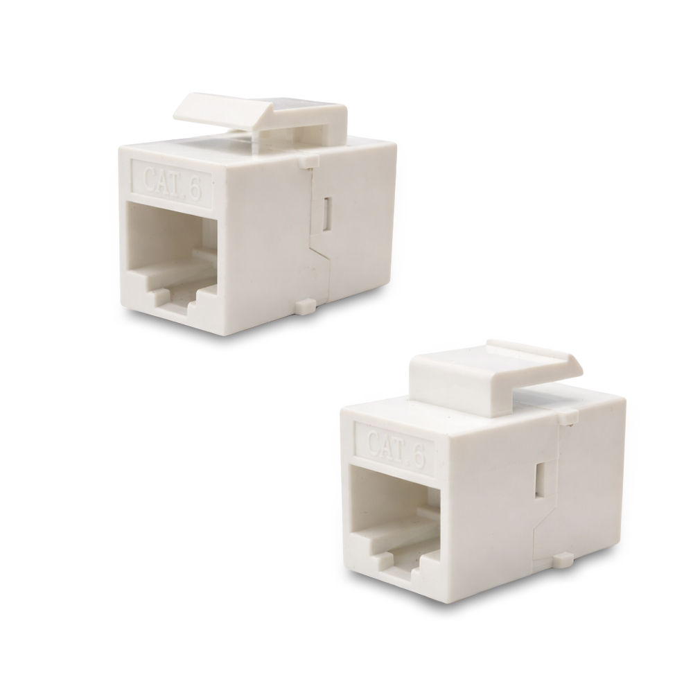 Переходник RJ45, CAT6, 8P8C, 1000 Мбит/с, гнездо-гнездо, белый