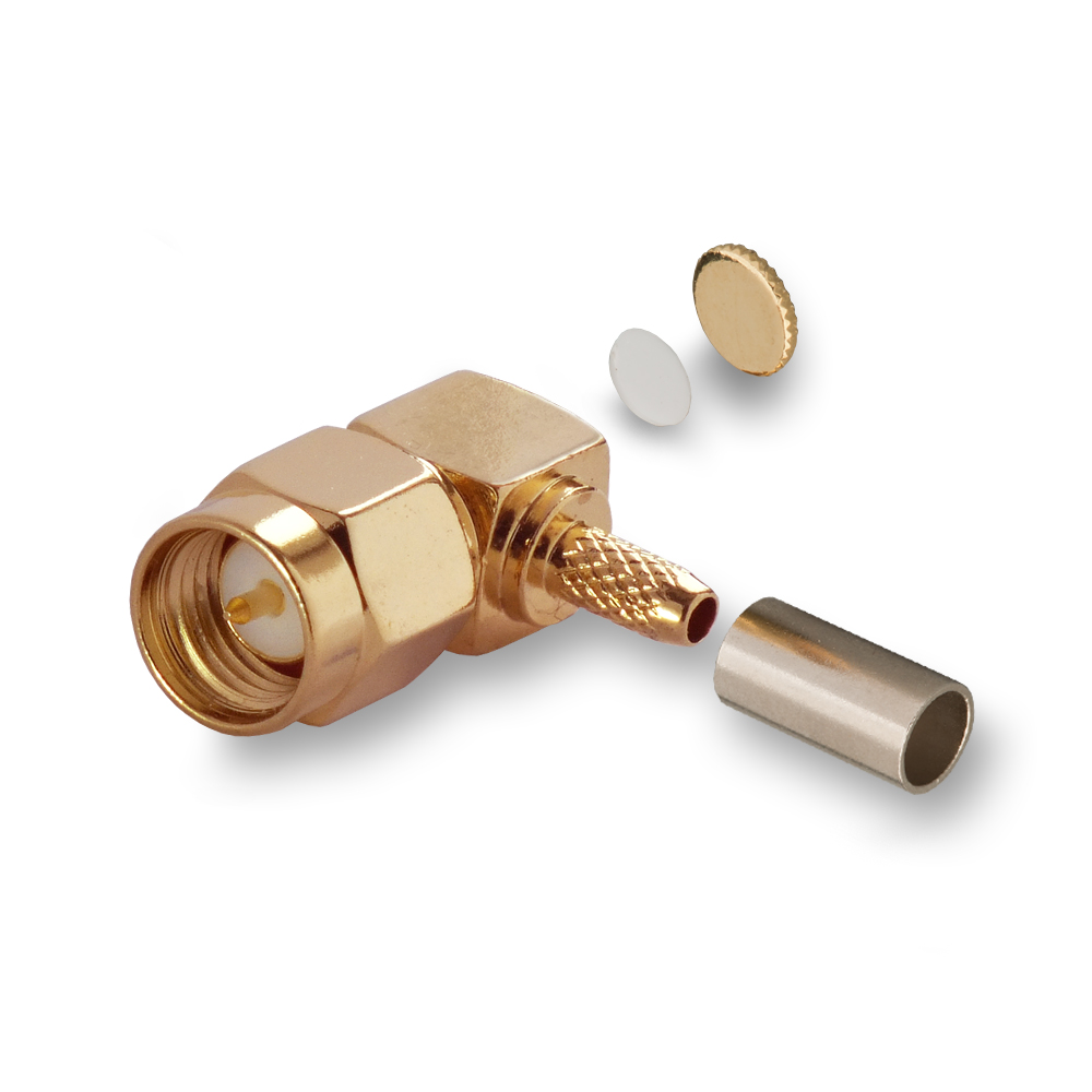 Разъем S-121L SMA(male) на кабели RG-174, RG-178, RG-316, угловой, обжимной