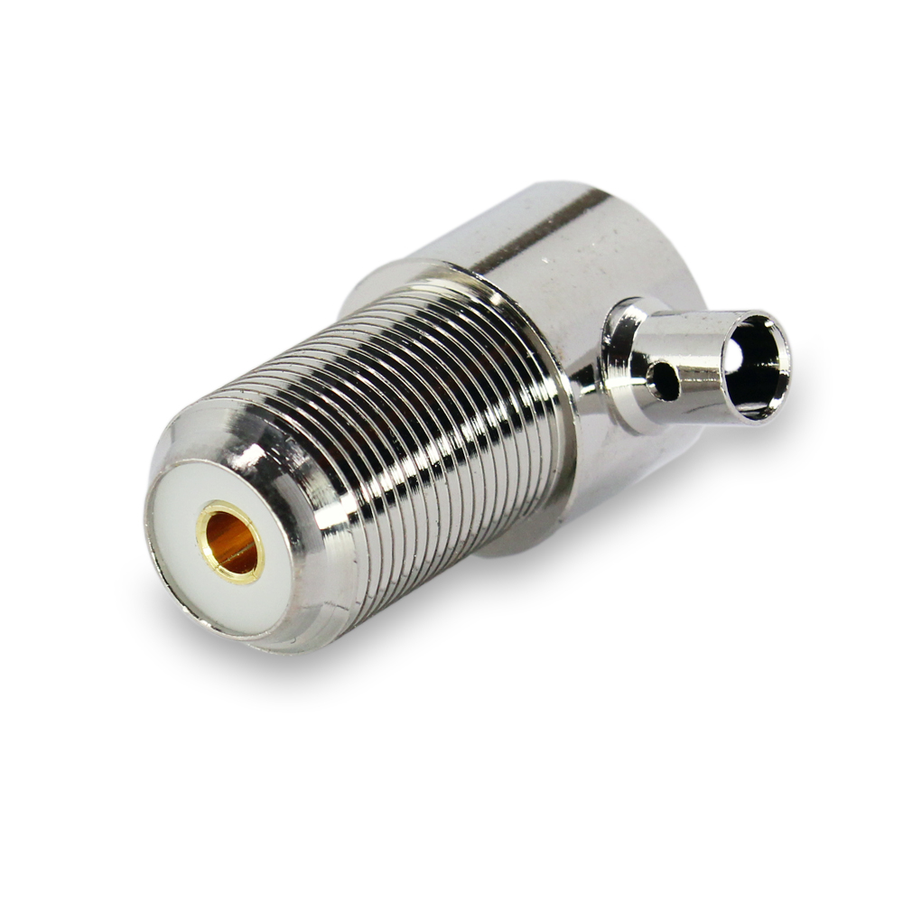 Разъем UHF U221 PL259(female) под полужесткий кабель диам. от 4,5 до 5,5 мм, угловой на корпус